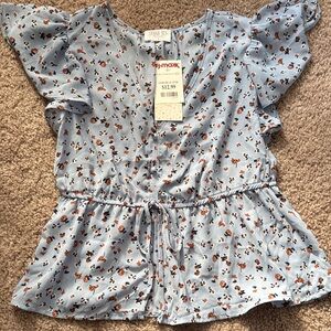 Sienna Sky Light Blue Floral Top